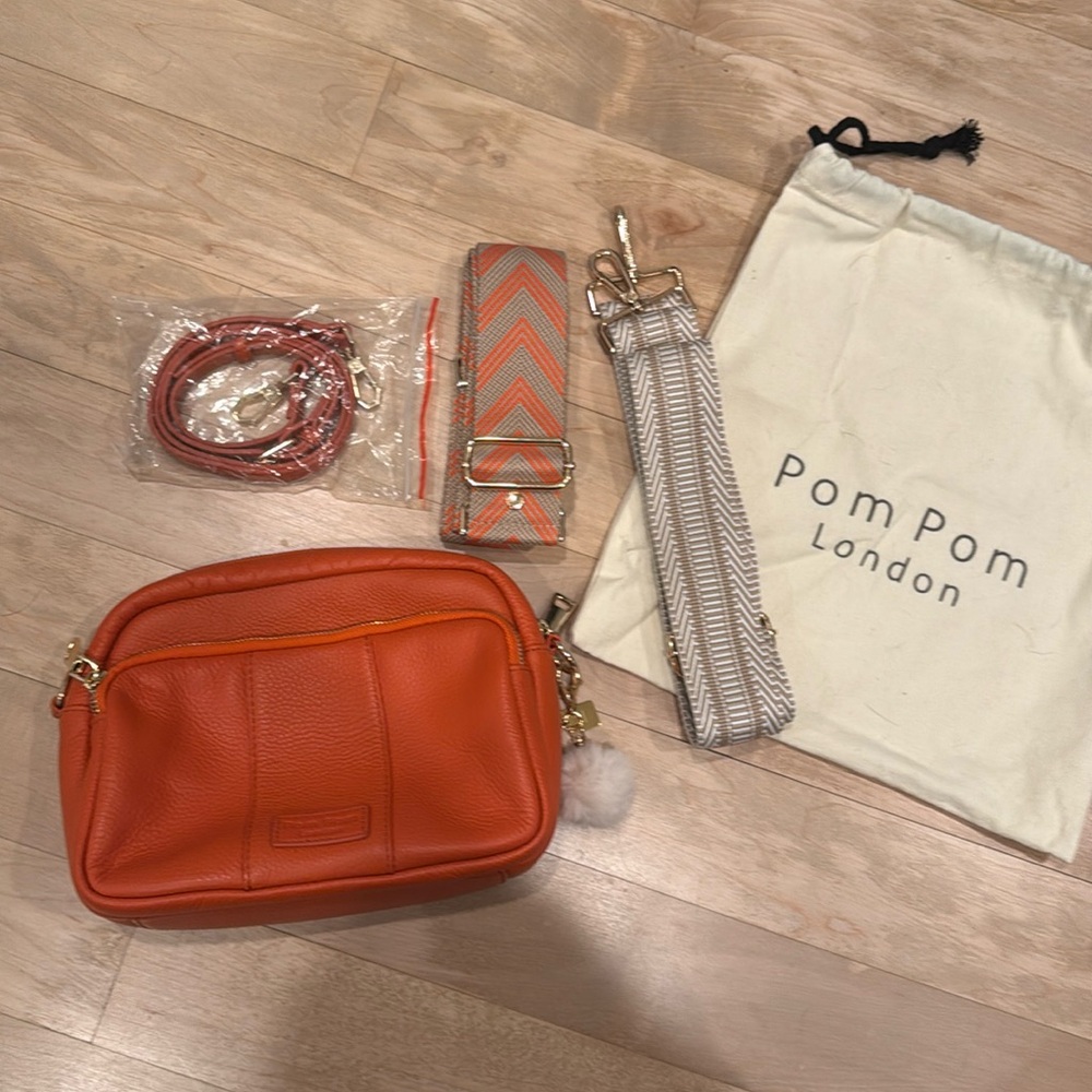 Pom Pom London Crossbody Orange Bag Straps Spring